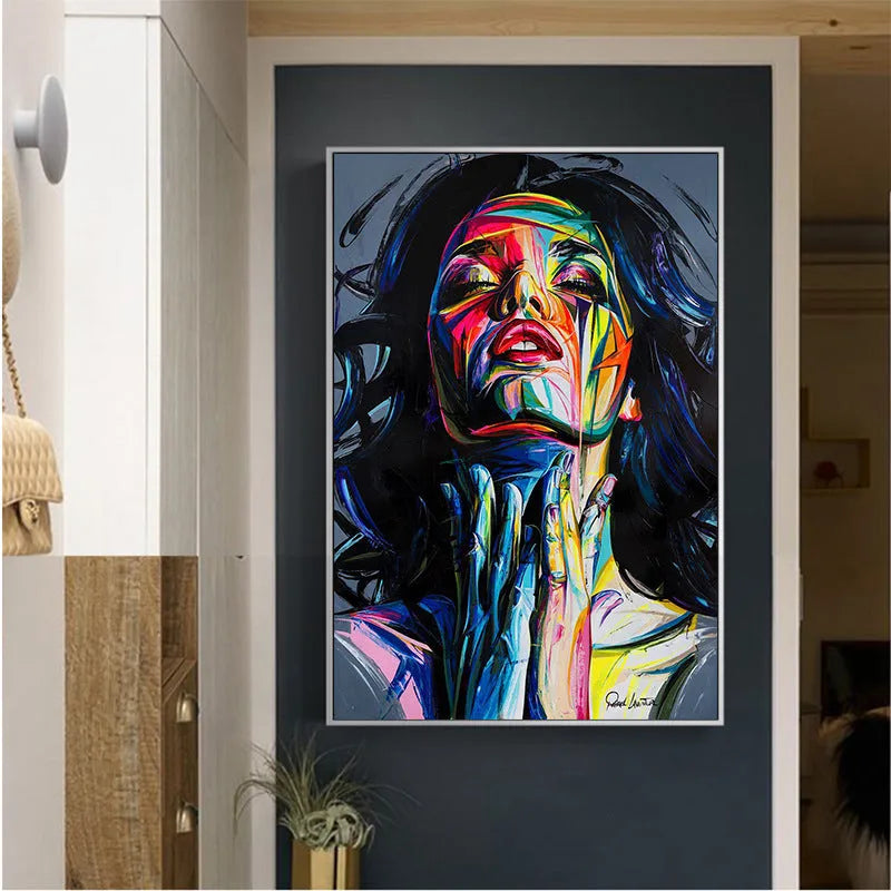 Smokey Girl black personal portrait computer inkjet painting on non-woven material
