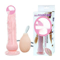 Flesh-coloured suction cup dildo showing strong base, 200mm long