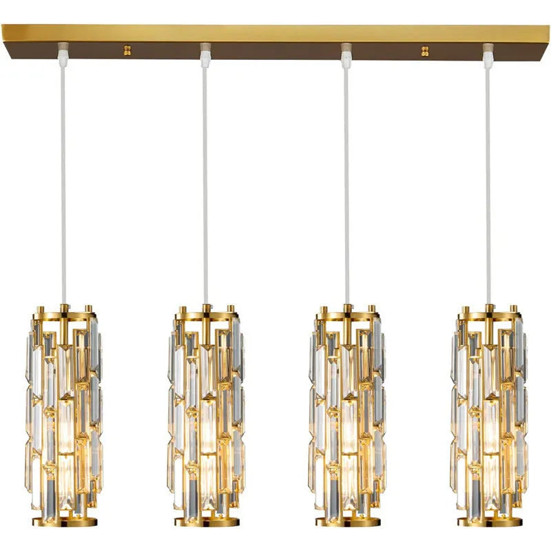 LED single-head industrial-style crystal droplight in black finish