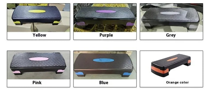 Grey Fit Step aerobic fitness stepper platform on a wooden floor.