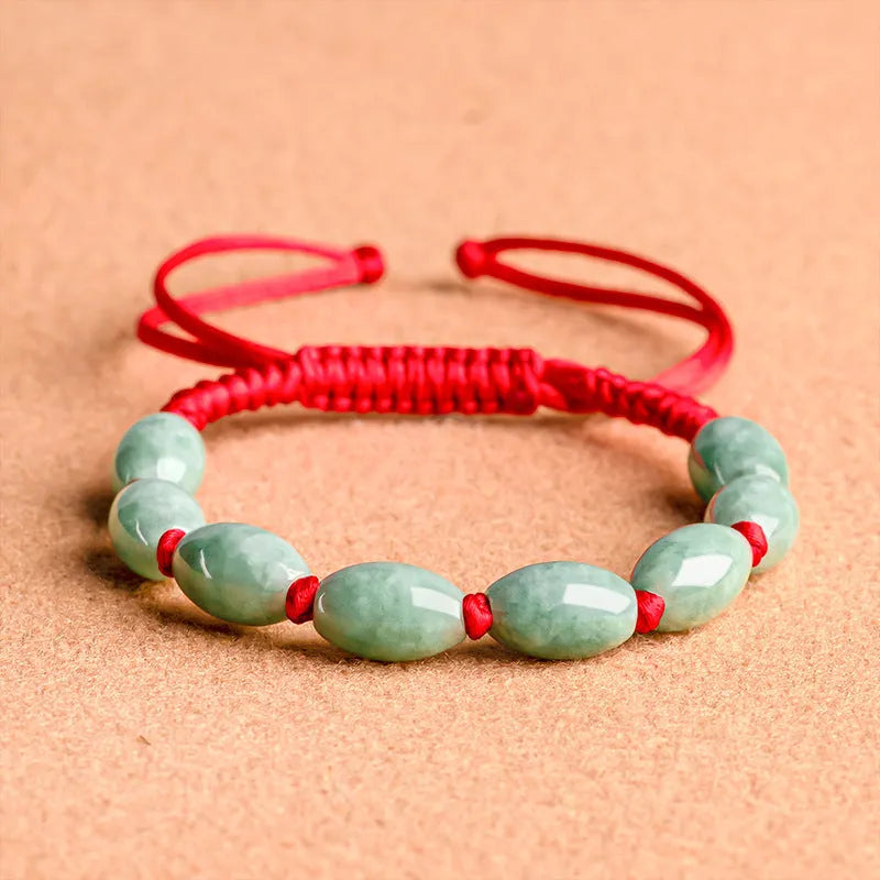 Jade As Right As Rain bracelet natural stone dark green men's 9 beads national style unisex with certificate