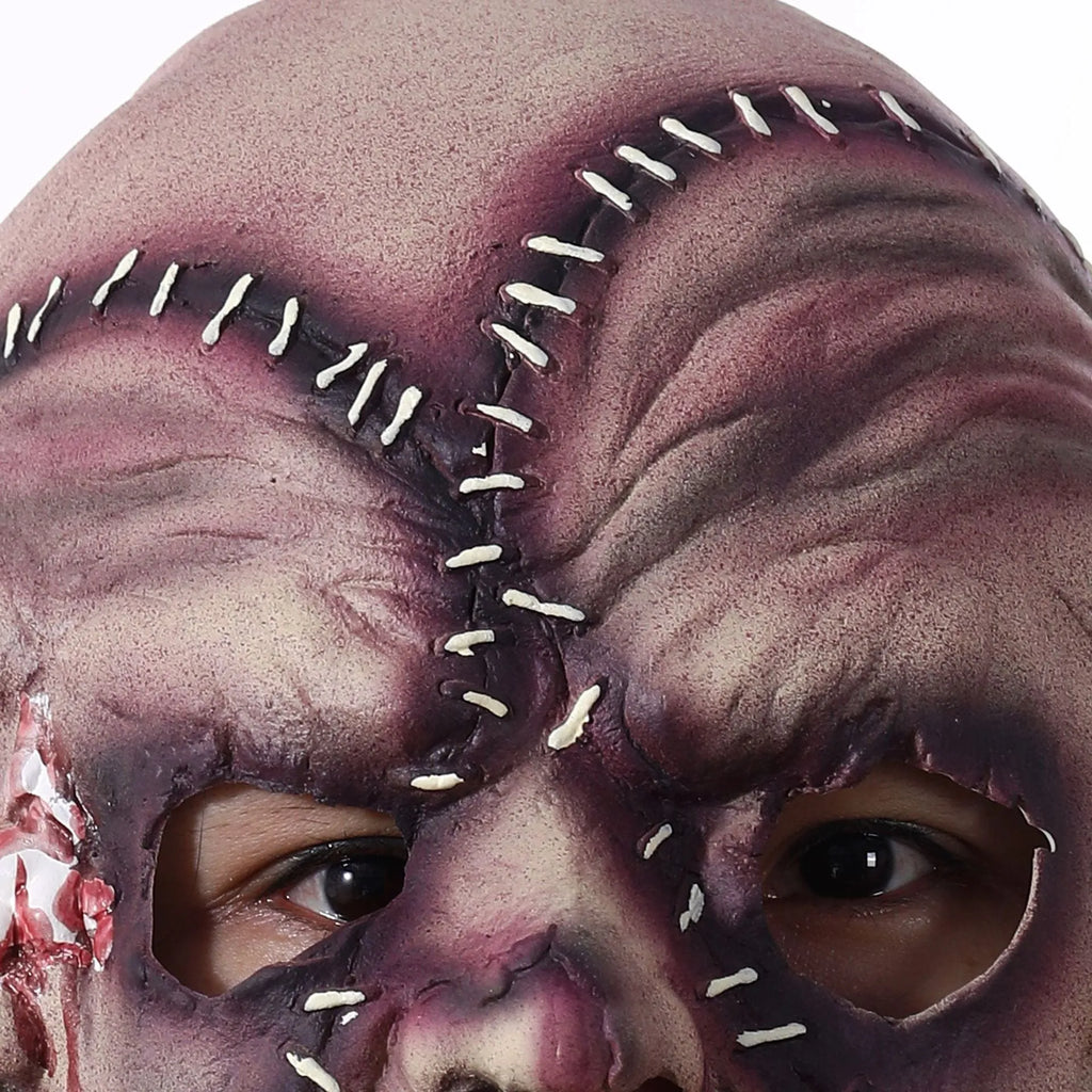 Three-sided grimace horror mask in natural latex for Halloween cosplay parties