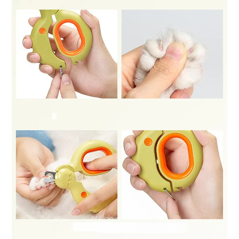 Donuts Lovely pet nail clippers with LED light, stainless steel blade, non-slip handle, blue colour