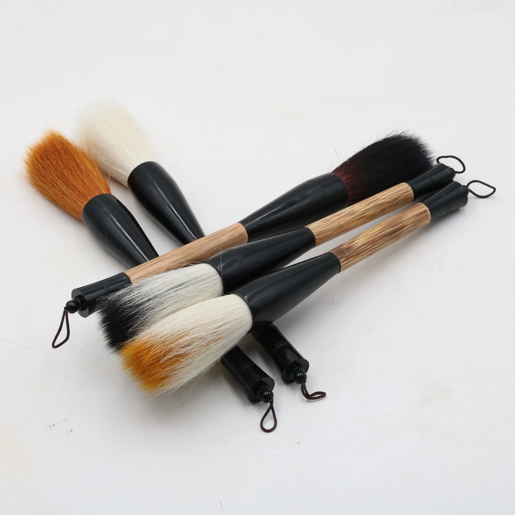 Traditional Chinese couplet writing brushes with animal hair bristles on display