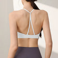 Women's nylon sports vest with fixed double shoulder straps in various colours