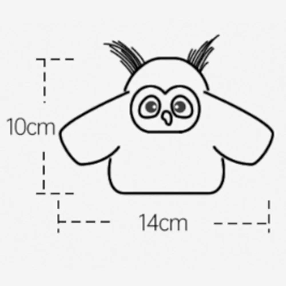 Grey automatic chirping owl cat toy with beating wings for indoor feline play