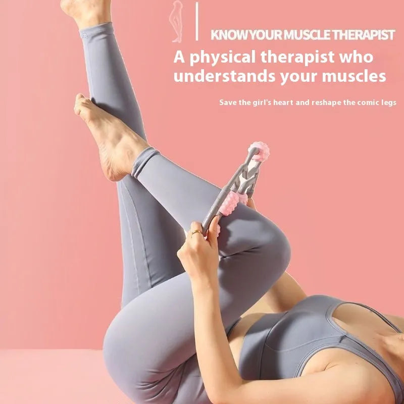 Leg massage roller clip with multiple wheels for pressure point stimulation in various colour options