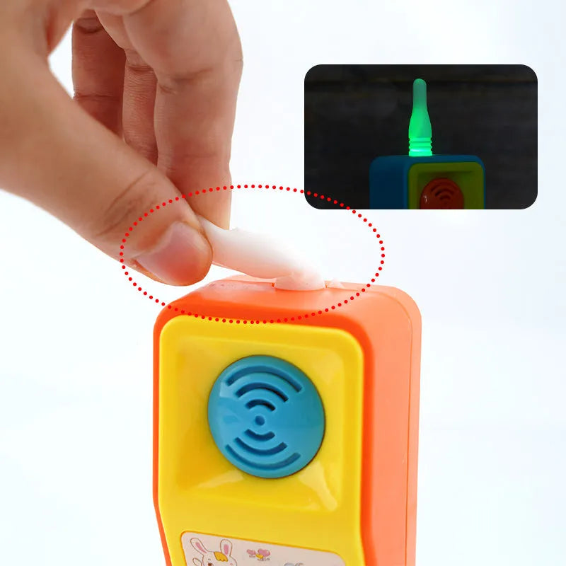 Children's educational electric toy with sound, light and cartoon animal music theme.