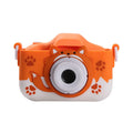Children's HD digital camera in orange or blue with photo sticker and game functions