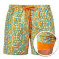 Men's sports print double layer polyester shorts in colour A22, front view