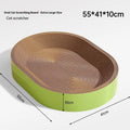 Oval 55cm corrugated paper cat scratch board in green and purple simple style cat nest