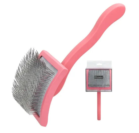 Solid wood pet comb with rubber effect paint, available in large black canopy style