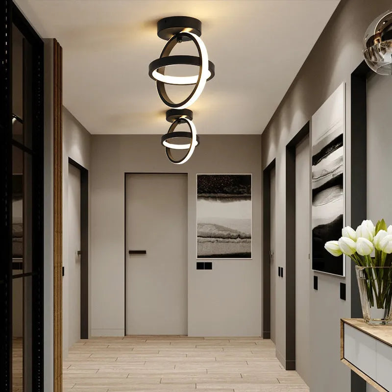Modern simple round ceiling light 21cm diameter 25cm height with iron aluminium acrylic construction