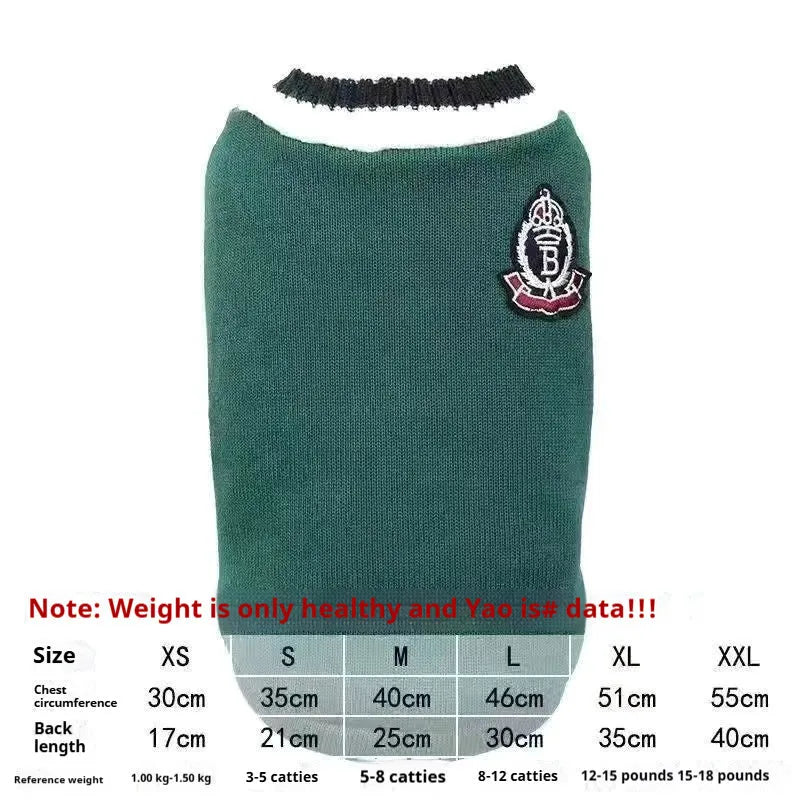 Pet cat winter coat with college-style layer, size M, khaki colour, for British Shorthair breed