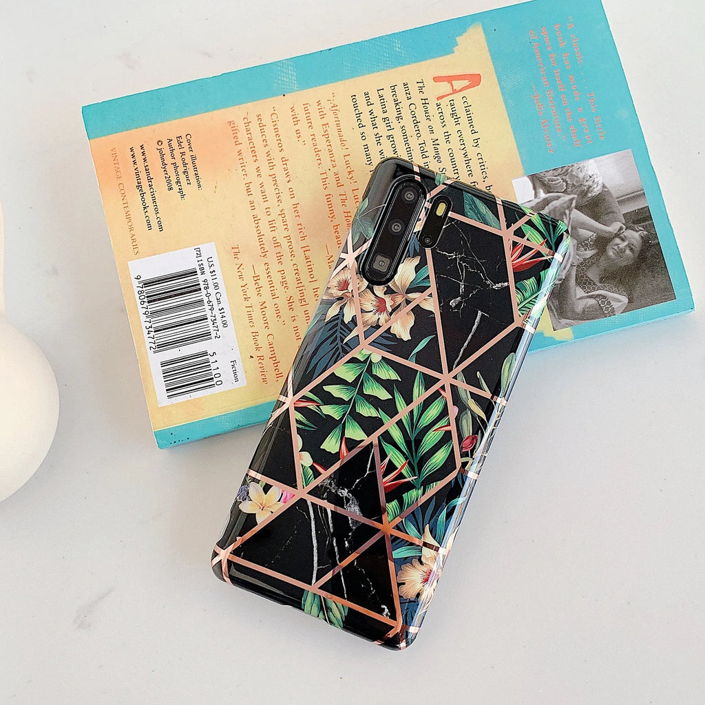 Floral lattice TPU PC phone case back cover for Huawei Mate30 Pro in PH1 colour with European American style pattern