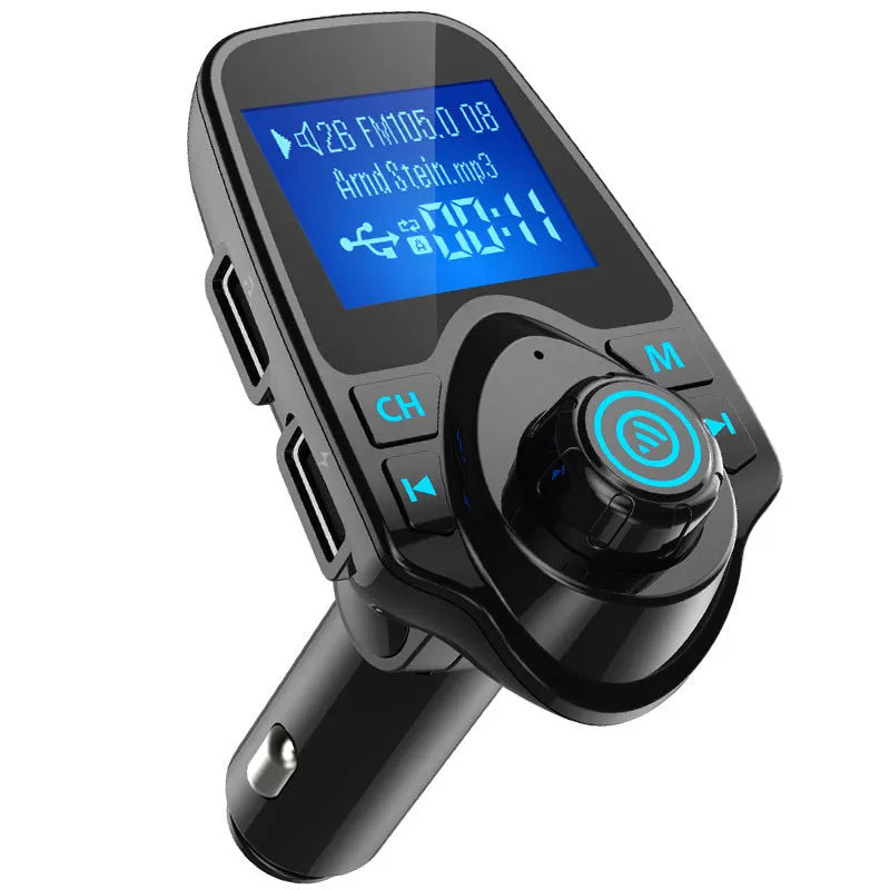 Black G7 car Bluetooth FM transmitter with hands-free calling and USB charging port