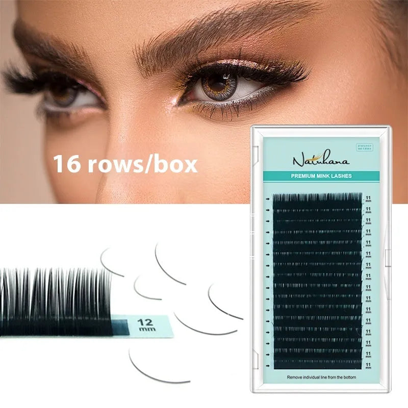 Soft velvet false eyelashes on a card, showing artificial fibre construction and available in multiple lengths.