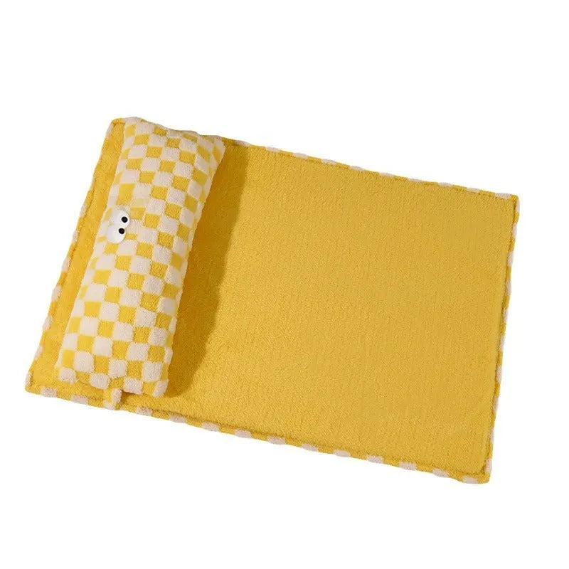Gray cat nest mat with cushion for all-season kennel use, available in S M L XL sizes