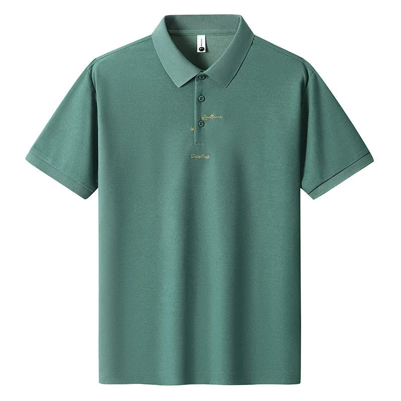 Men's loose fit cotton T-shirt with letter pattern design in six colour options showing front view