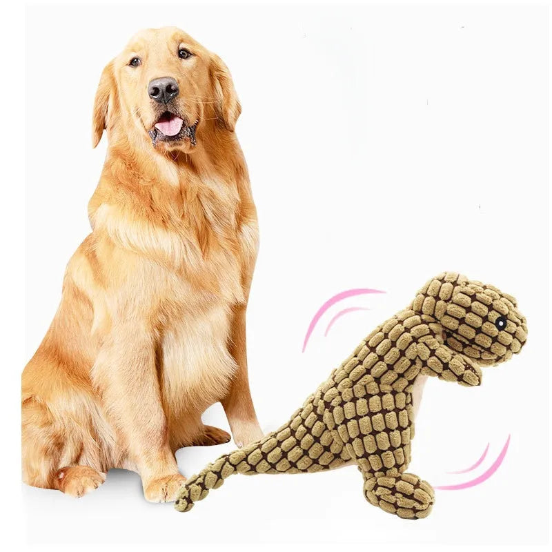Grey, green, or orange bite-resistant rubber dog toy with sound feature for chewing.