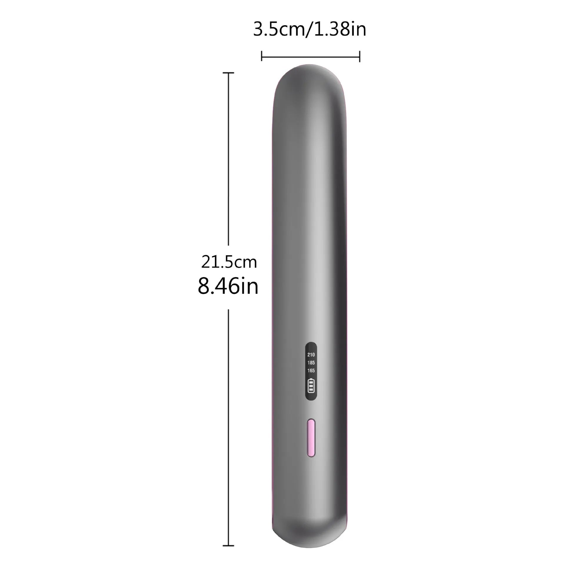 Moon shadow grey wireless hair straightener with tourmaline ceramic plates and temperature control settings