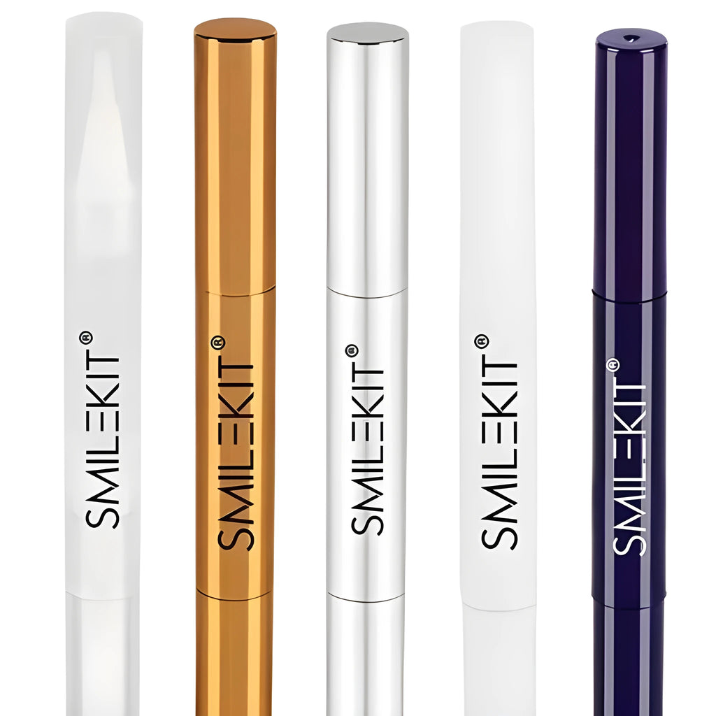 Teeth whitening pen with aluminium case in multiple colours, 1-4ml gel applicator for adults