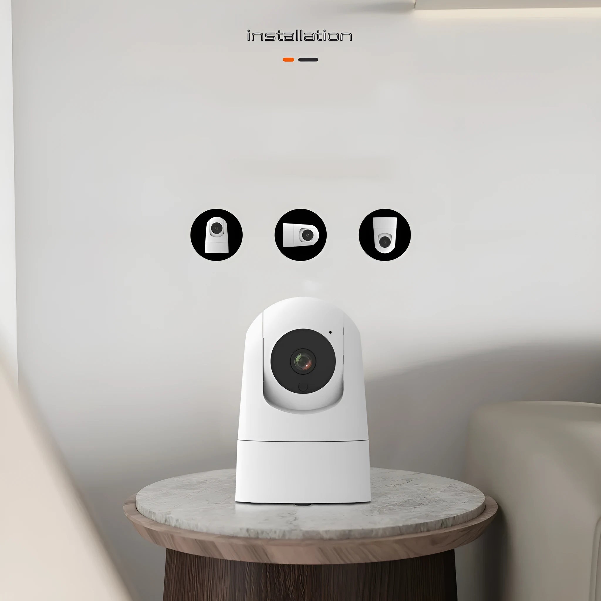 5G dual-band indoor shake head smart security camera on a white background.