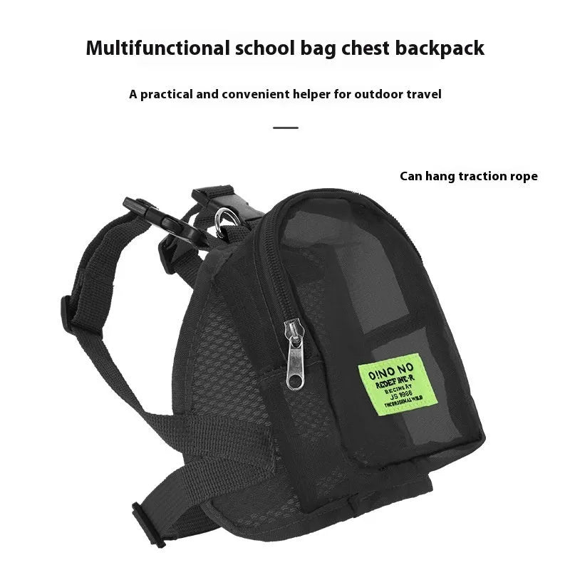 Breathable polyester dog backpack in solid colour for portable pet storage with canvas bag