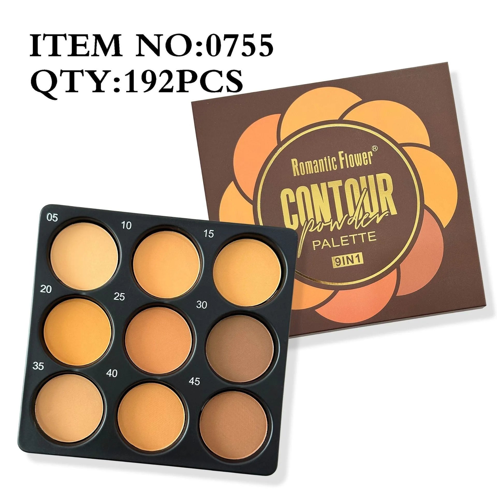 Dark matte makeup palette with nine waterproof colours and a repair disk.
