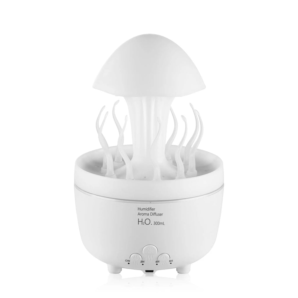 Rotating water drop aroma diffuser with colourful night lamp in marble gold finish, 0.5L capacity