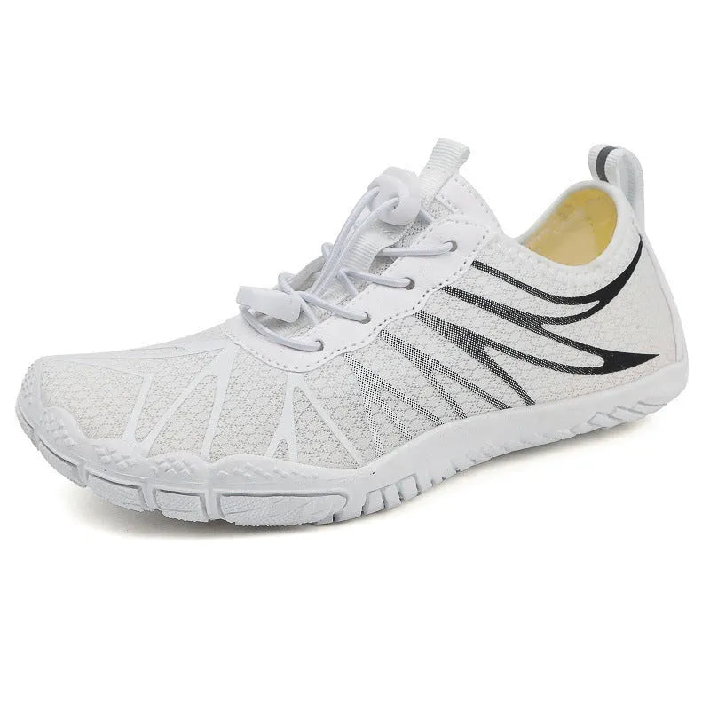 Breathable non-slip men women sports fitness running shoes lace-up rubber sole