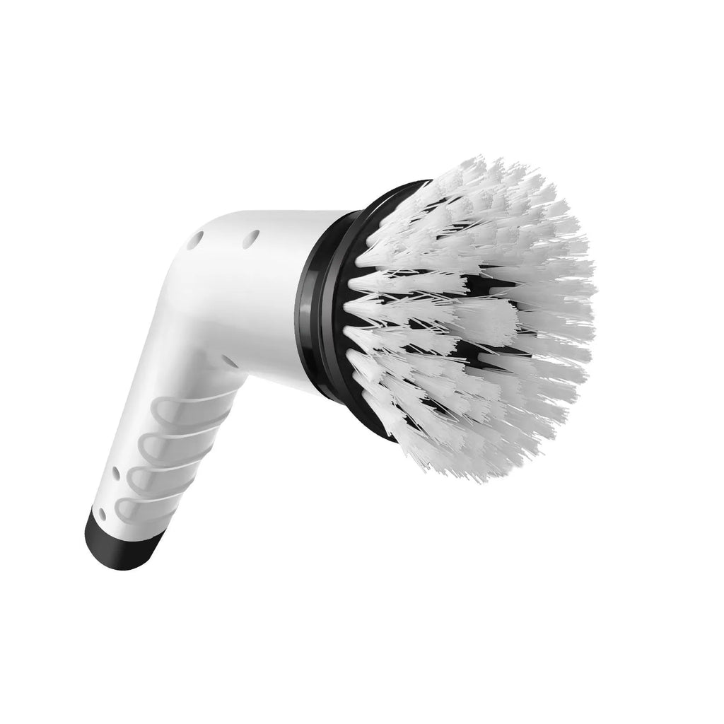 White handheld cleaning ball with lithium battery and cleaning brush attachments