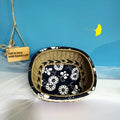 Blue hand-woven plastic square storage basket for coffee table small item organisation