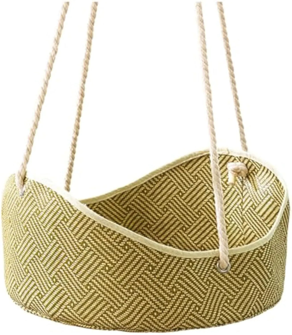 Breathable cat hammock made of rattan and bamboo with metal hooks for indoor outdoor use, 40x20cm