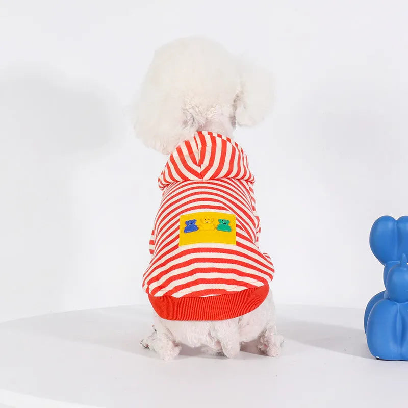 Orange cotton hooded dog sweater for small to extra large dogs Japanese Korean style
