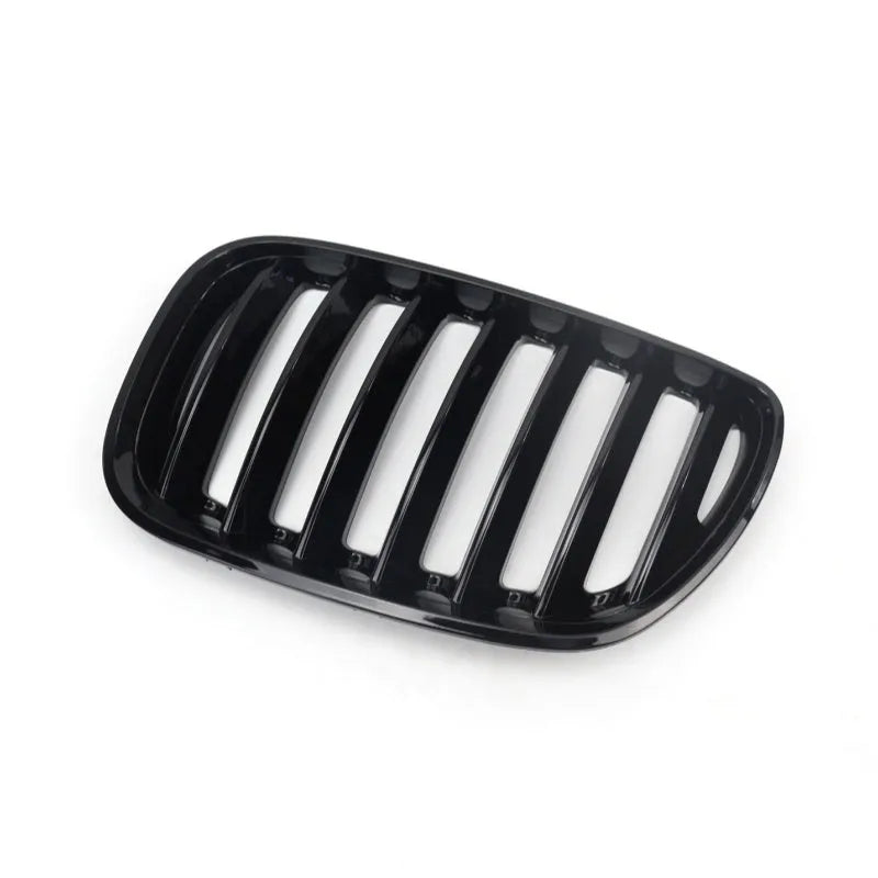 Bright black ABS medium mesh front grille set for BMW X5 E53 2000-2003, pair of two grilles