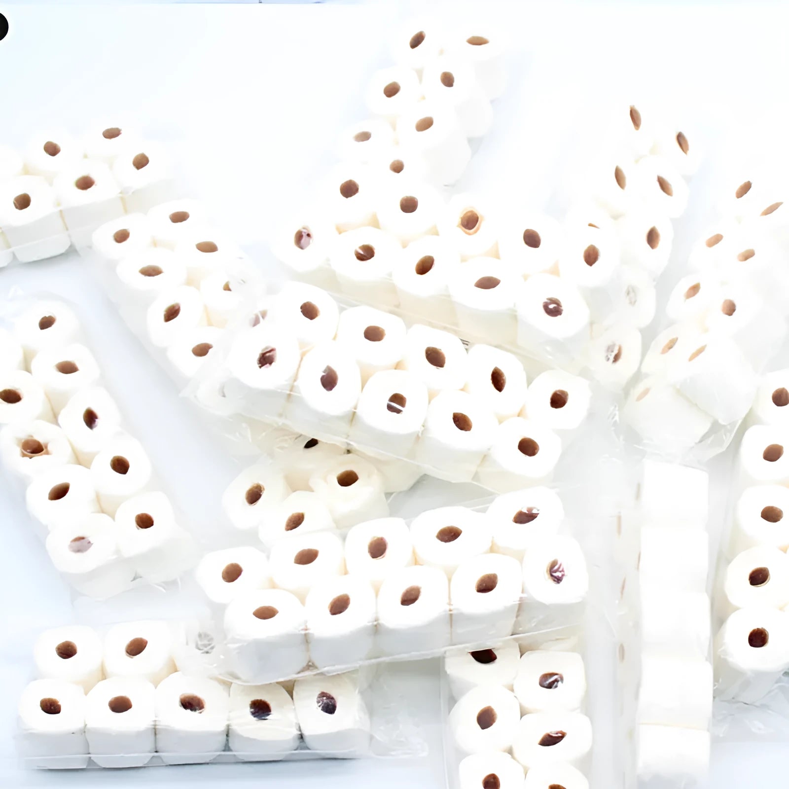 Miniature paper simulated tissue roll model measuring 30x15x80mm for children's pretend play.