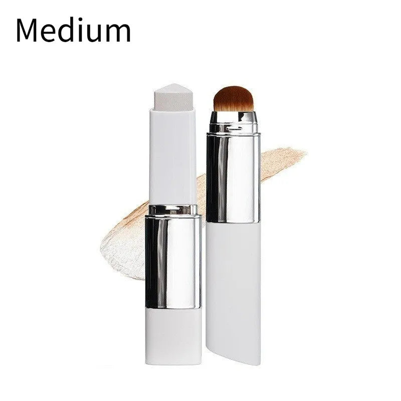 Blanc removable-head foundation brush with synthetic bristles for cream and liquid makeup application.