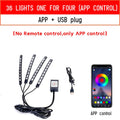 Car modification LED eight-color foot voice control rhythm atmosphere light with 36 lights USB head APP