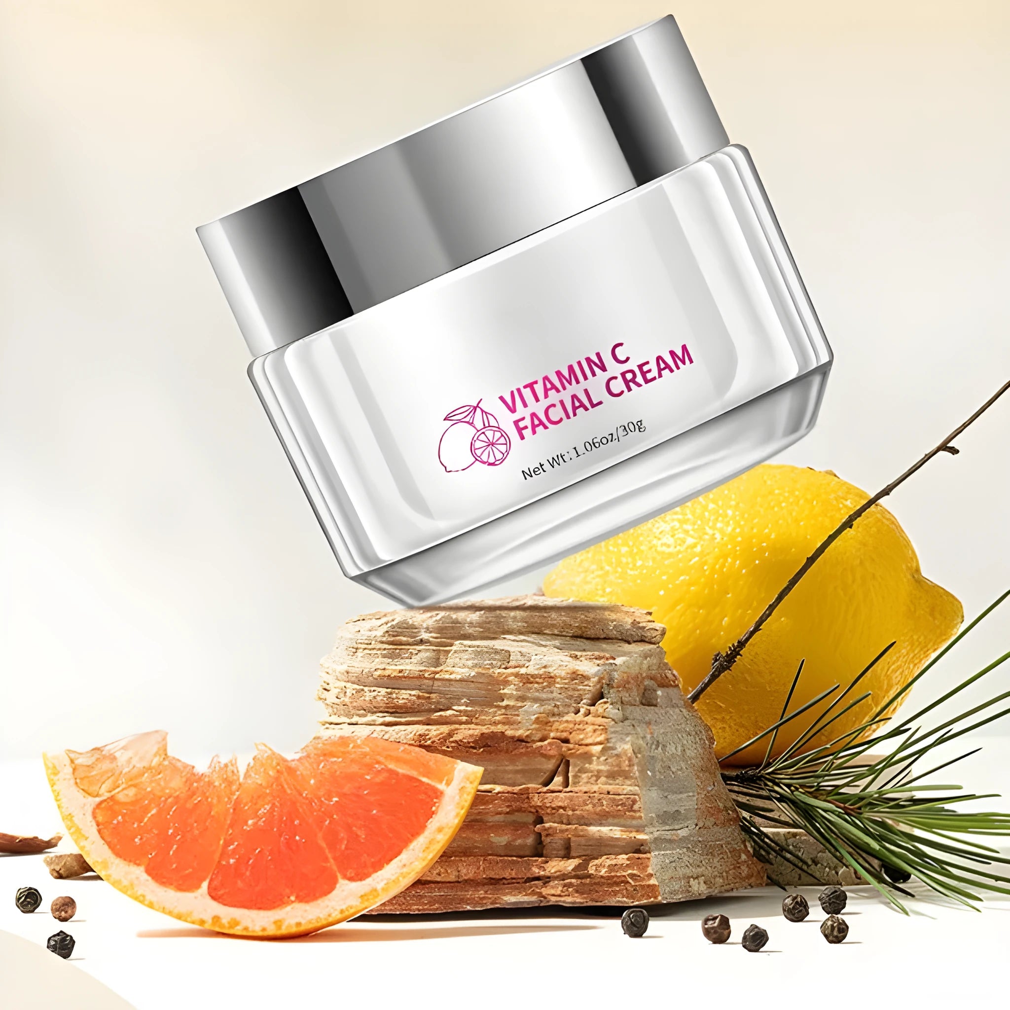 30g vitamin C face cream in 6x6x5.2cm container for universal skin types