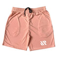Man's loose-fit metal silk sports shorts in blue, shown flat, suitable for summer running and athletics.