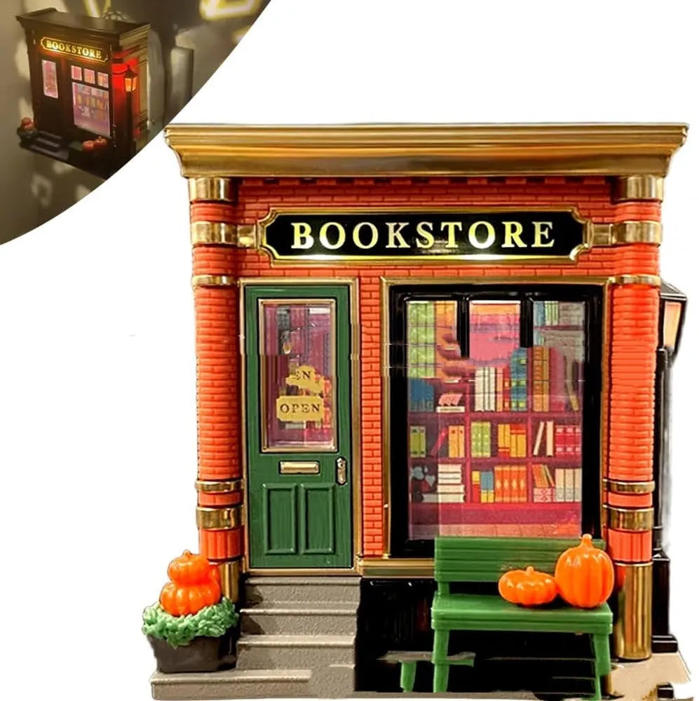 Christmas house small night lamp ornament plastic resin cartoon-style decorative light with US plug
