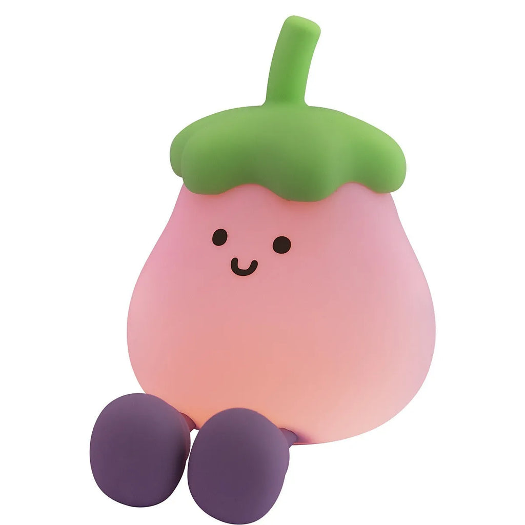 Cartoon eggplant night lamp with soft yellow light and rechargeable battery, 1200mAh