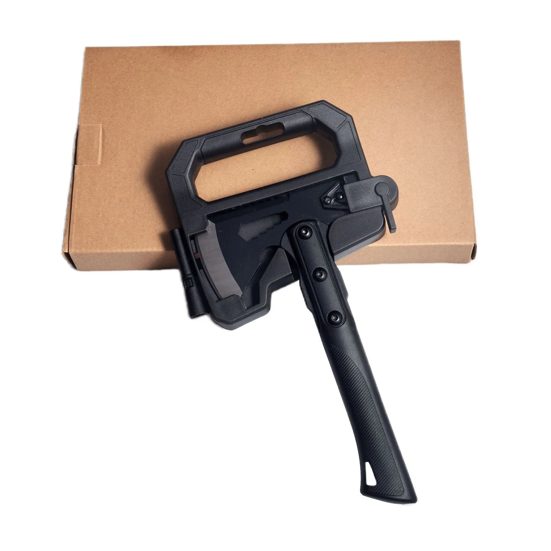 Outdoor multi-functional axe with stainless steel head and ABS handle, 40 x 15 cm blade