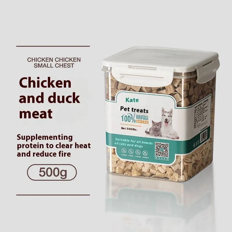 Cat snack chicken freeze-dried 500g bagged high-grade nuggets without shreds