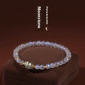 Moonstone bracelet for women with blue light trend, grinding finish, and animal or zodiac motifs in national style