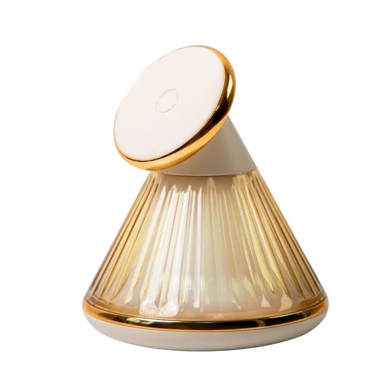 Night table lamp with magnetic 15W wireless charger base in Champagne Gold finish