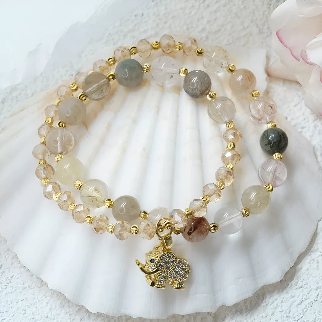 Retro colour hair crystal bracelet for women with ethnic colour matching design