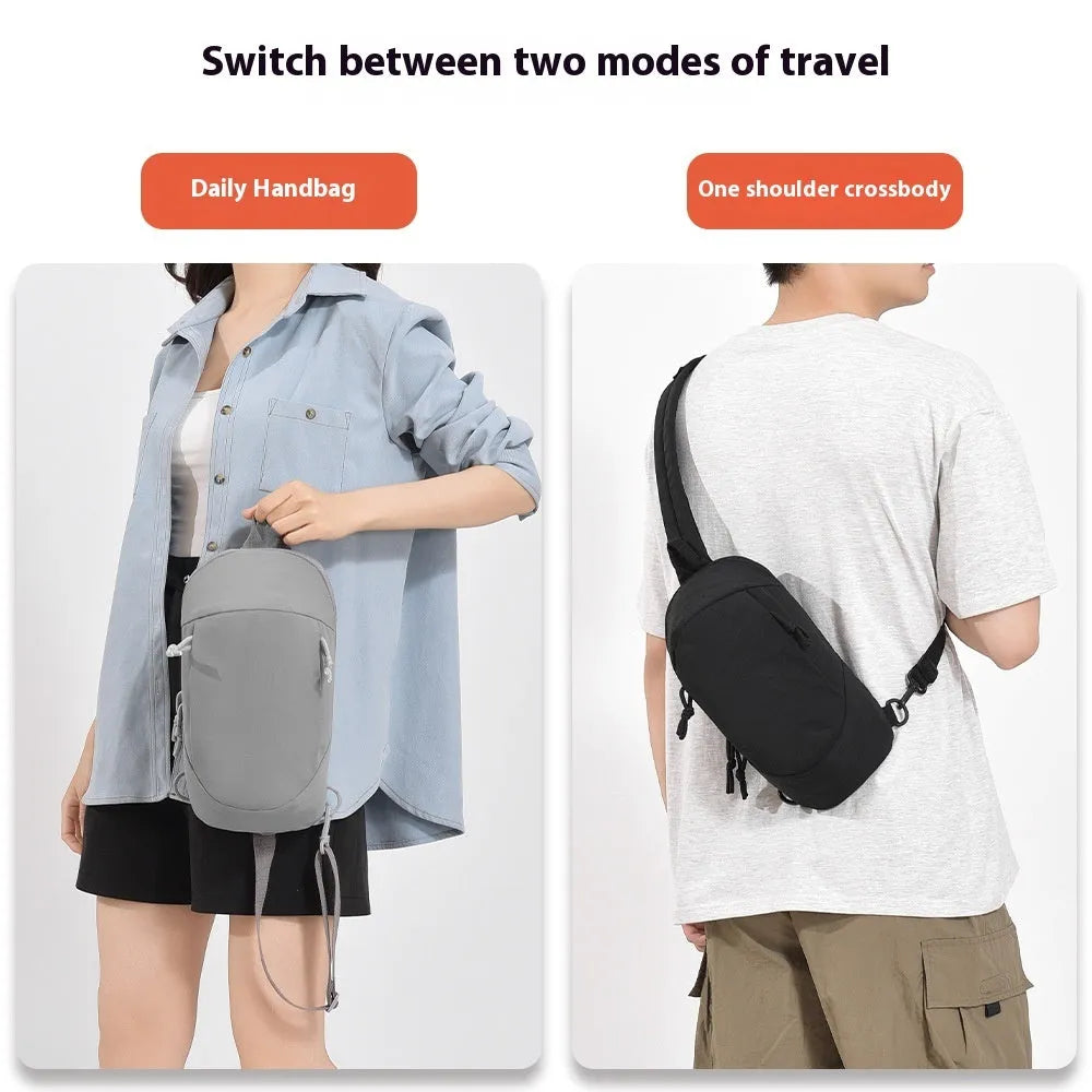 Outdoor girls crossbody bag in nylon with phone pocket, available in army green colour