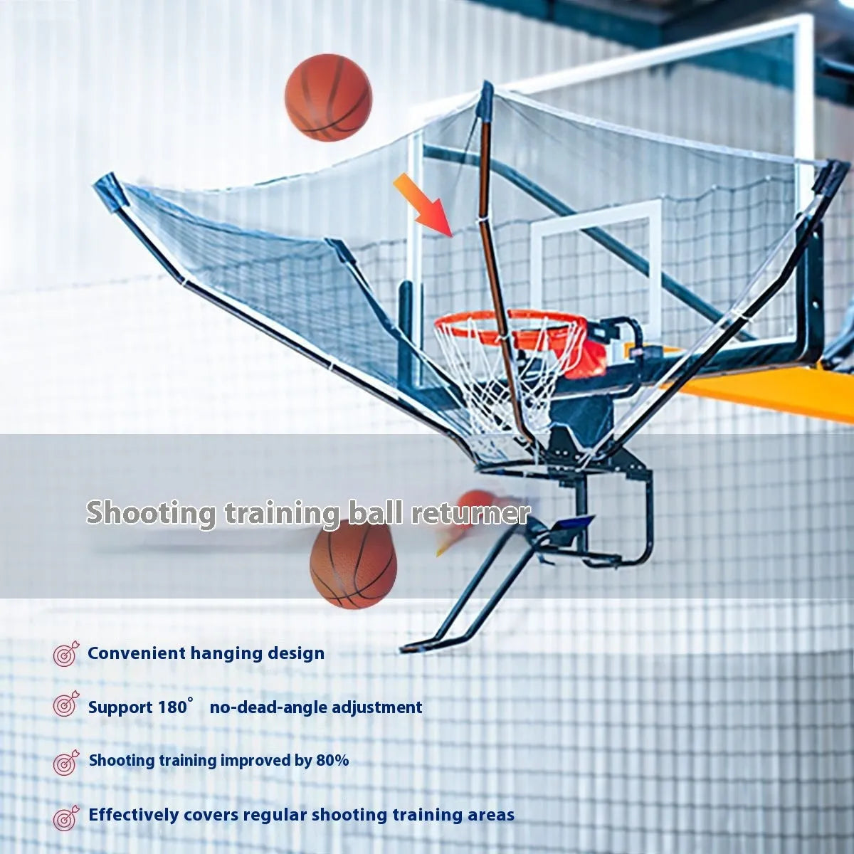 Automatic basketball training ball return with cowhide leather and iron construction